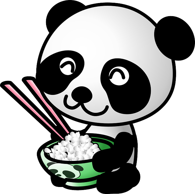 panda eating clipart - photo #2