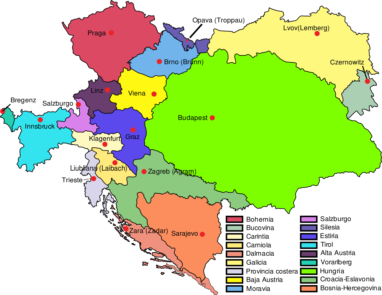 Austria Hungary Map.svg 